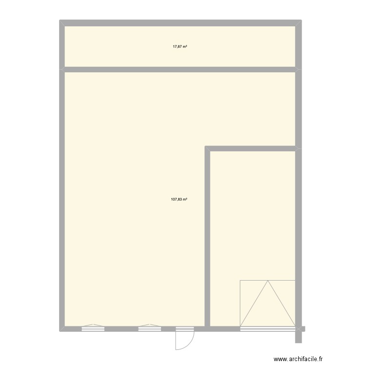 plan 1. Plan de 2 pièces et 126 m2