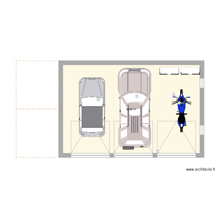 GARAGE. Plan de 1 pièce et 47 m2