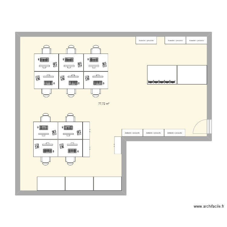 Bureau OSS. Plan de 1 pièce et 78 m2