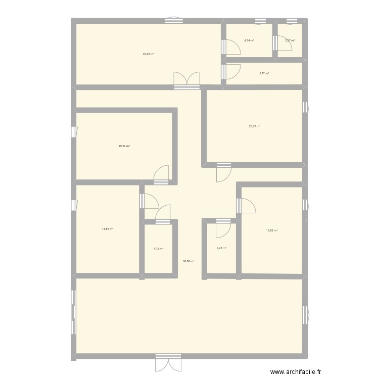 Maison. Plan de 11 pièces et 201 m2