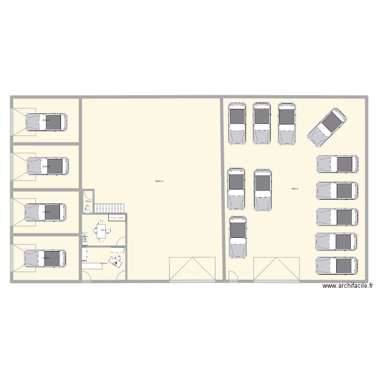 garage. Plan de 9 pièces et 478 m2