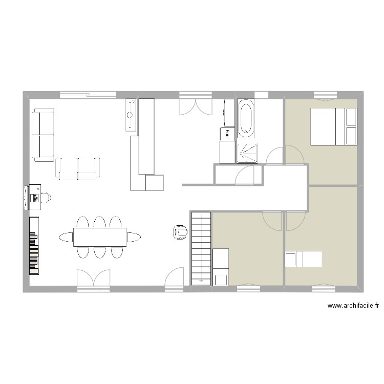 Maison pour jeedom. Plan de 6 pièces et 110 m2