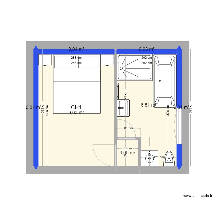 LONG. Plan de 7 pièces et 17 m2