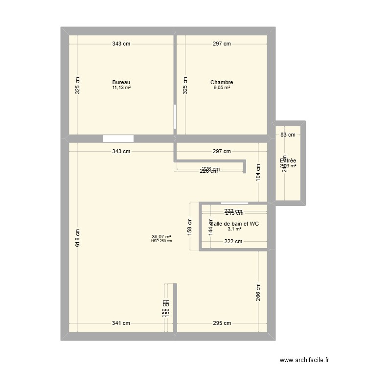 MADEC RDC. Plan de 5 pièces et 62 m2