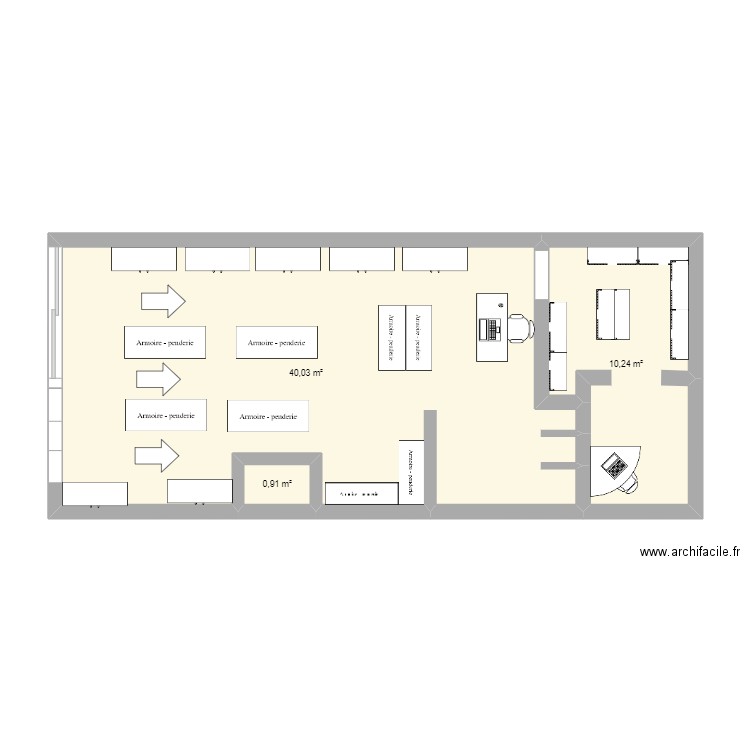 PLAN FK. Plan de 3 pièces et 51 m2