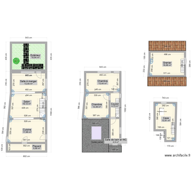 ma maison. Plan de 11 pièces et 139 m2