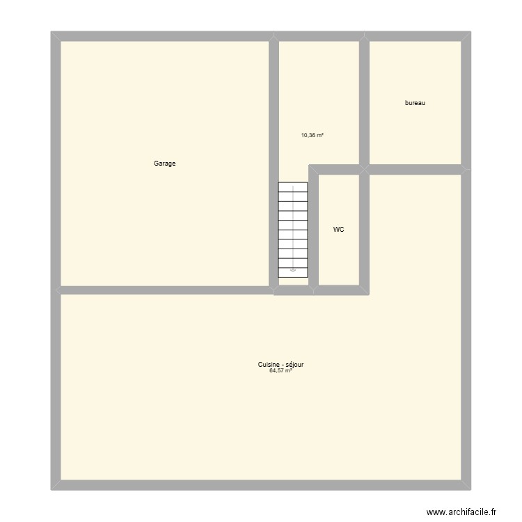 THARI RDC. Plan de 5 pièces et 126 m2