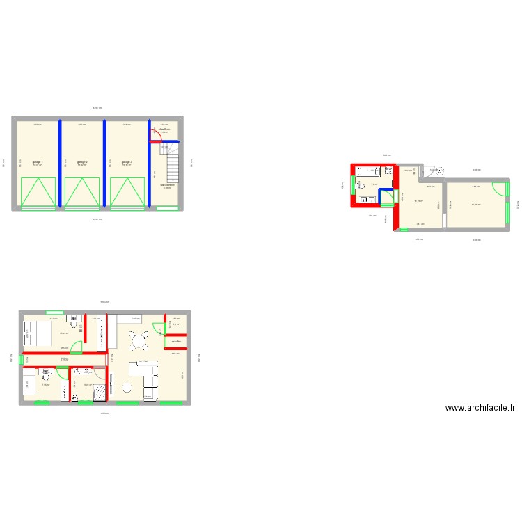 roux. Plan de 15 pièces et 166 m2