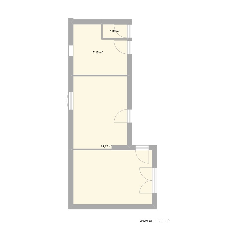 AMENAGEMENT DE 3 CHAMBRES. Plan de 3 pièces et 33 m2