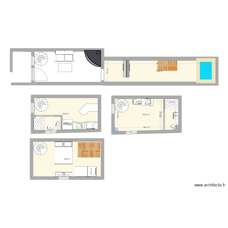 lunay. Plan de 4 pièces et 69 m2