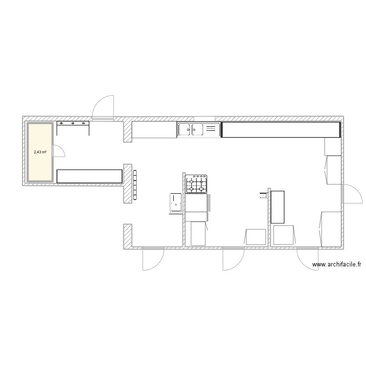 MARCHE EN AVANT EDL. Plan de 1 pièce et 2 m2