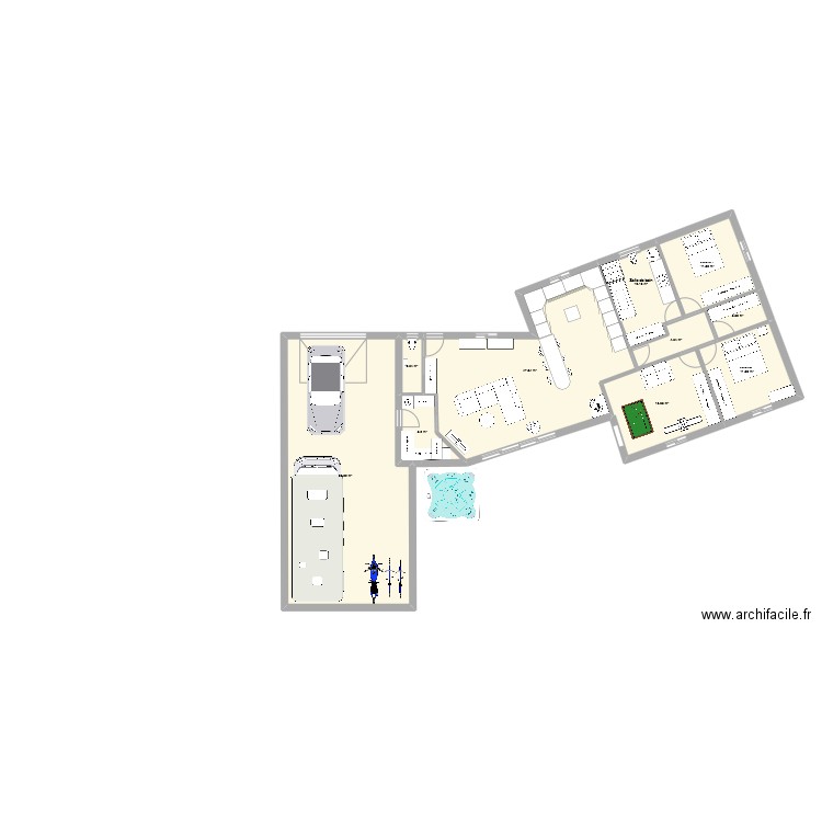 contour maison plus cotes exter 12=114.04m2 76.83 Ml. Plan de 10 pièces et 175 m2