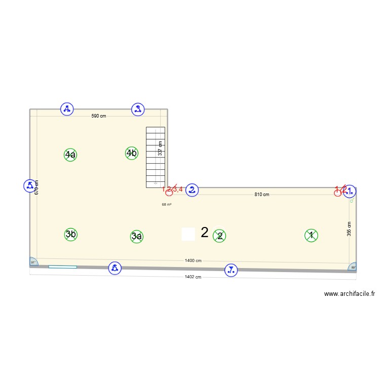 Local Piso alto toma corriente fin. Plan de 1 pièce et 68 m2