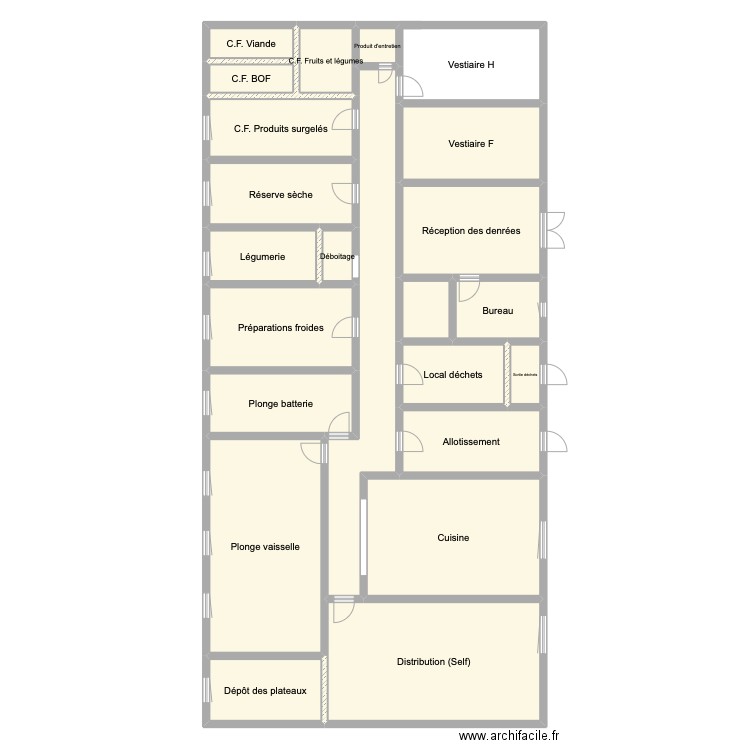 Plan clg notre dame. Plan de 23 pièces et 315 m2