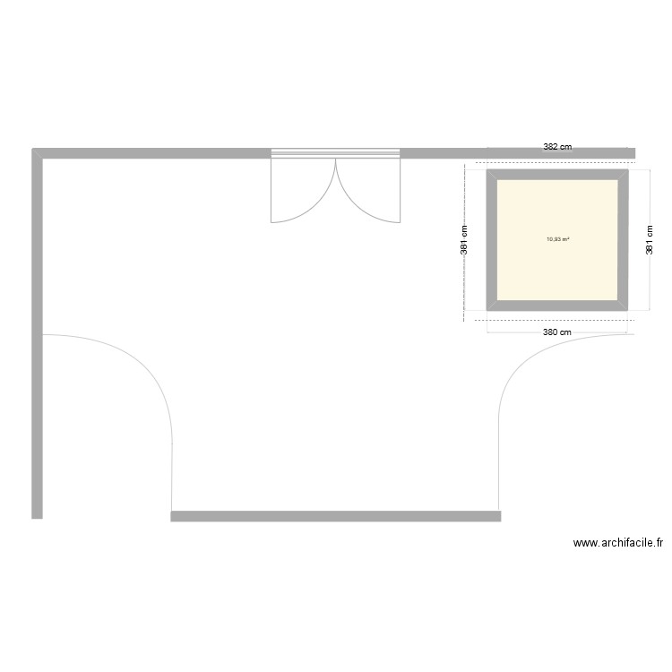 entrée chalet. Plan de 1 pièce et 11 m2