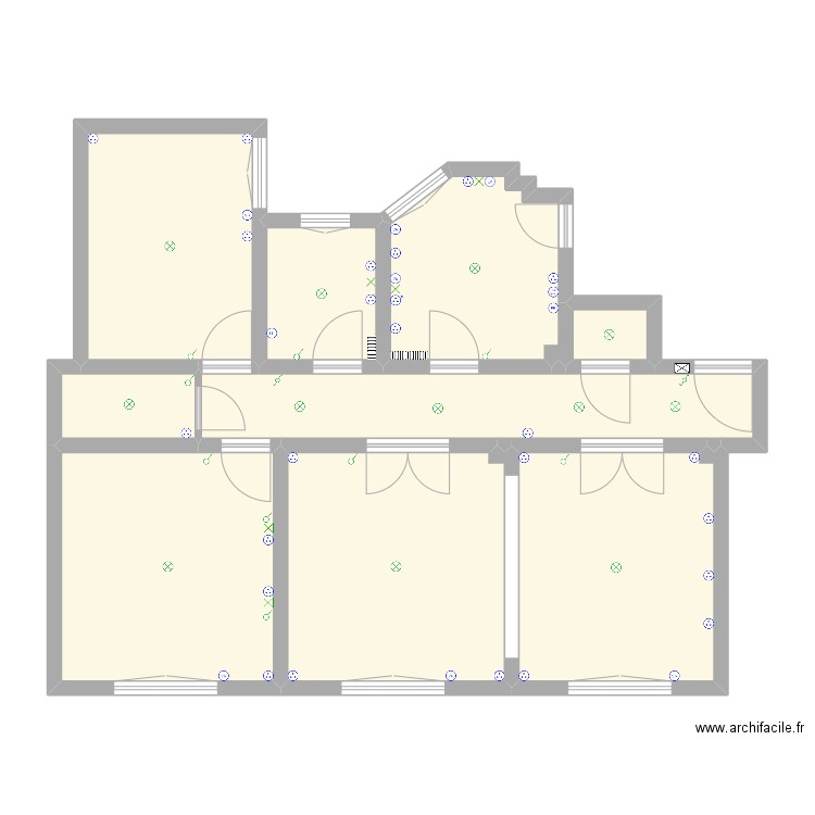 Appart Lille Molinel élec. Plan de 9 pièces et 91 m2