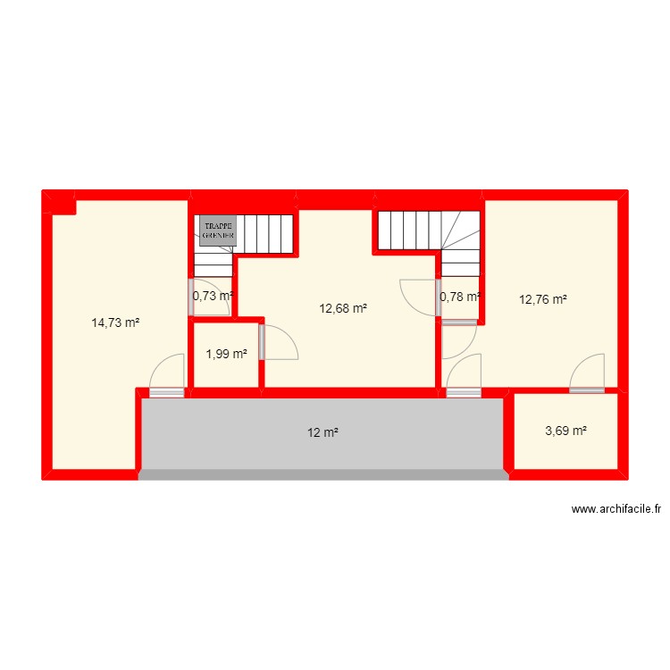 BI 20258 - . Plan de 25 pièces et 128 m2