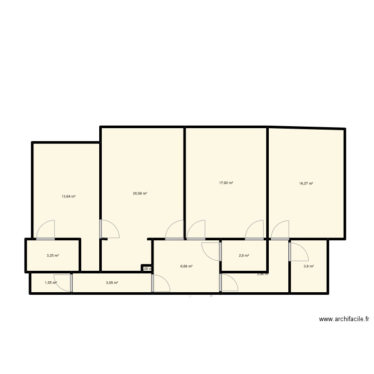 plan e base. Plan de 12 pièces et 94 m2