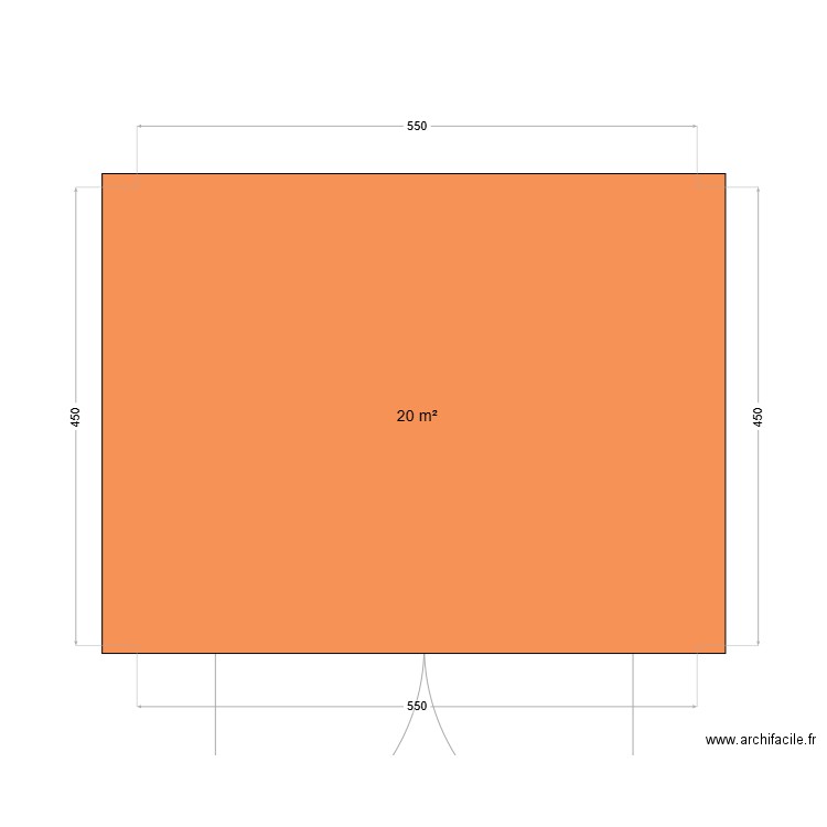 garage. Plan de 1 pièce et 20 m2