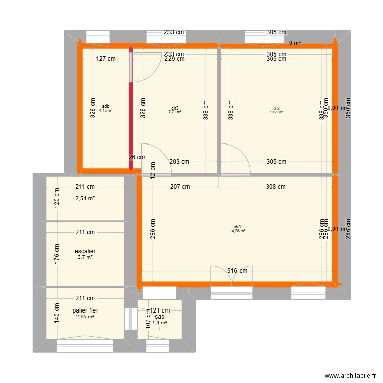 jean marc 1er. Plan de 8 pièces et 51 m2