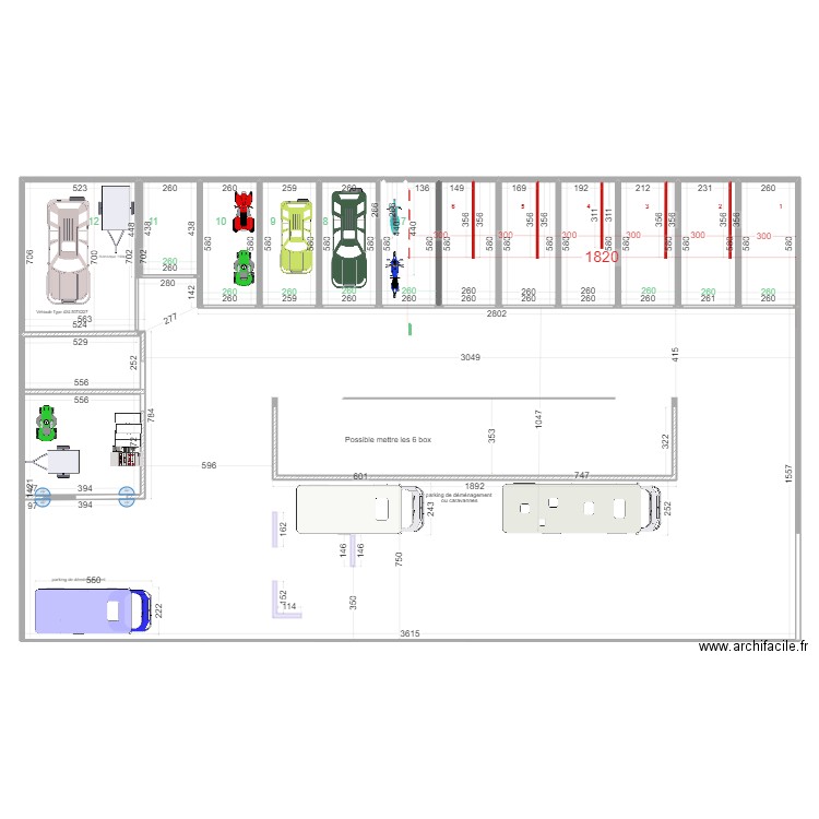 box sud. Plan de 13 pièces et 753 m2