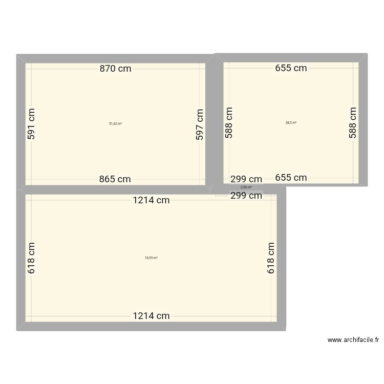 Croix de peyre. Plan de 4 pièces et 165 m2