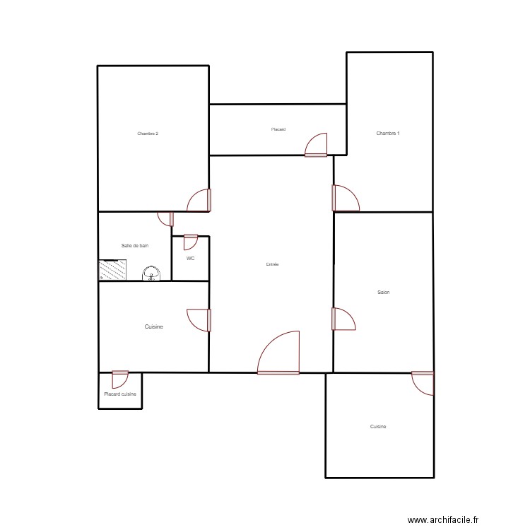 Plan Vendeuvre. Plan de 8 pièces et 38 m2