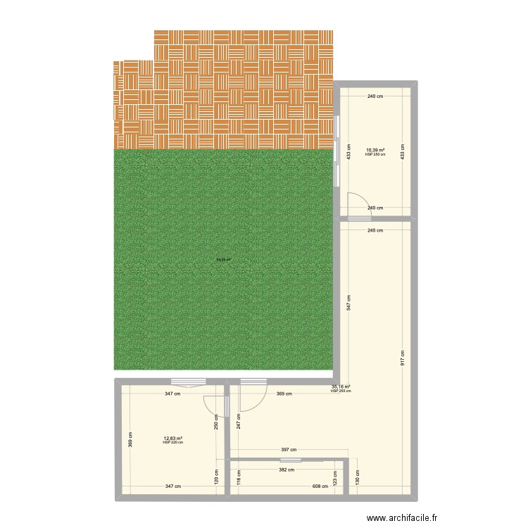 maison fonda app. Plan de 3 pièces et 58 m2