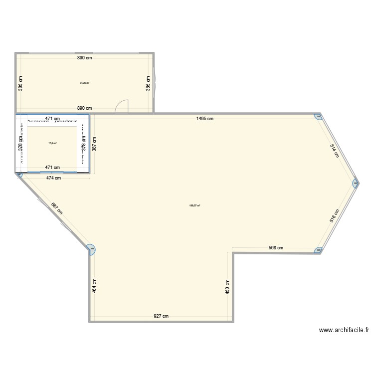 ESSAIE. Plan de 3 pièces et 251 m2