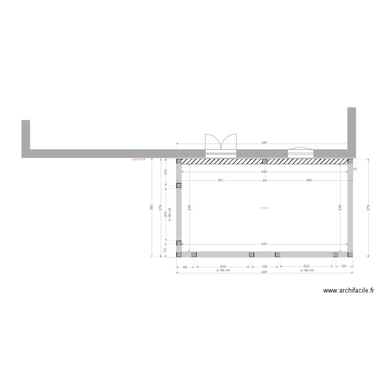 FOURMANOIR Bruno. Plan de 1 pièce et 22 m2