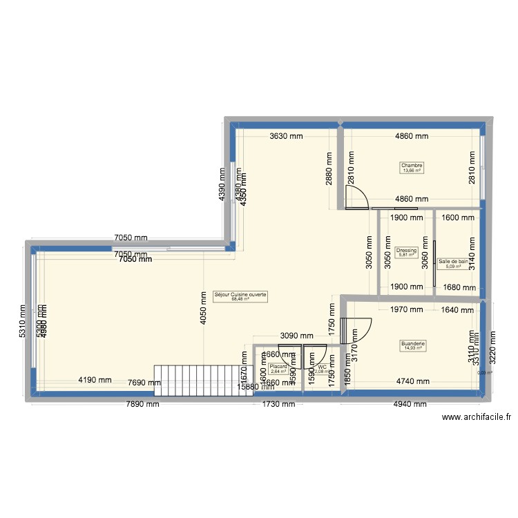 RDC MATMATI NVL COTATIONS. Plan de 8 pièces et 113 m2