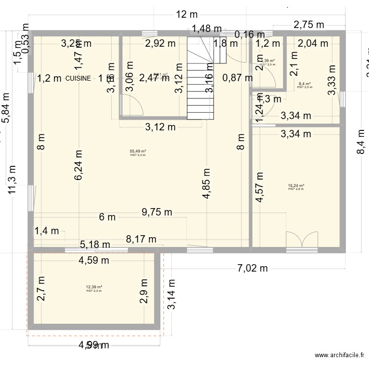 RDC VILLA JANNOT. Plan de 11 pièces et 146 m2