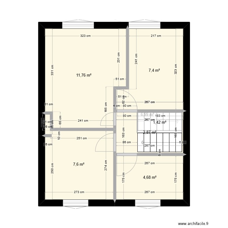 etage2. Plan de 12 pièces et 111 m2