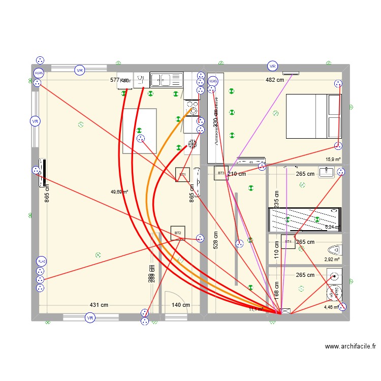 Maison Nico ELEC PRISE. Plan de 6 pièces et 90 m2