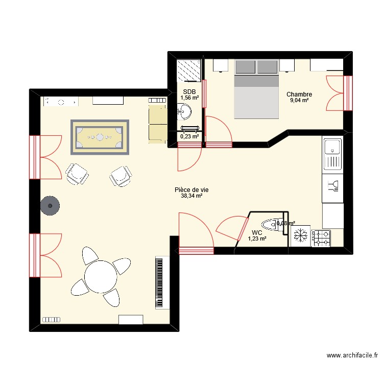 20/03/25 plan. Plan de 6 pièces et 50 m2