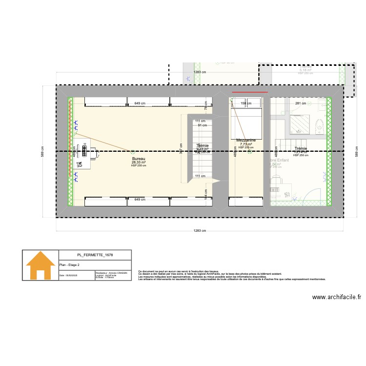 Plan Fermette - Rénovation Globale V4. Plan de 19 pièces et 194 m2