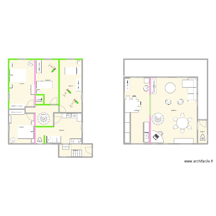 Propo suite 2ème visite. Plan de 11 pièces et 157 m2