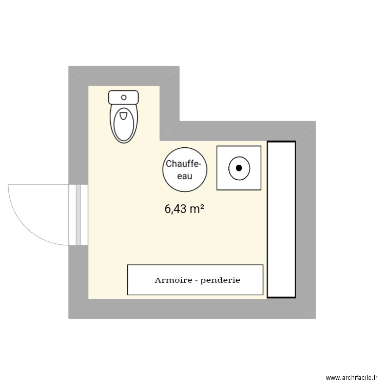 Cellier. Plan de 1 pièce et 6 m2