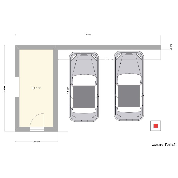 Garage - V0 - 20240317. Plan de 1 pièce et 9 m2