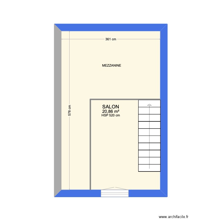 AUDOIN RDC. Plan de 1 pièce et 21 m2