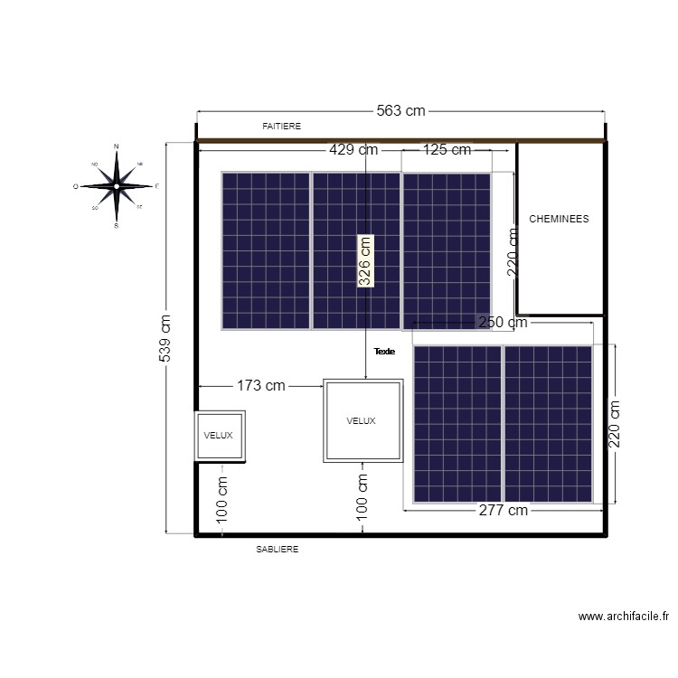 TOIT SOLISART. Plan de 1 pièce et 3 m2