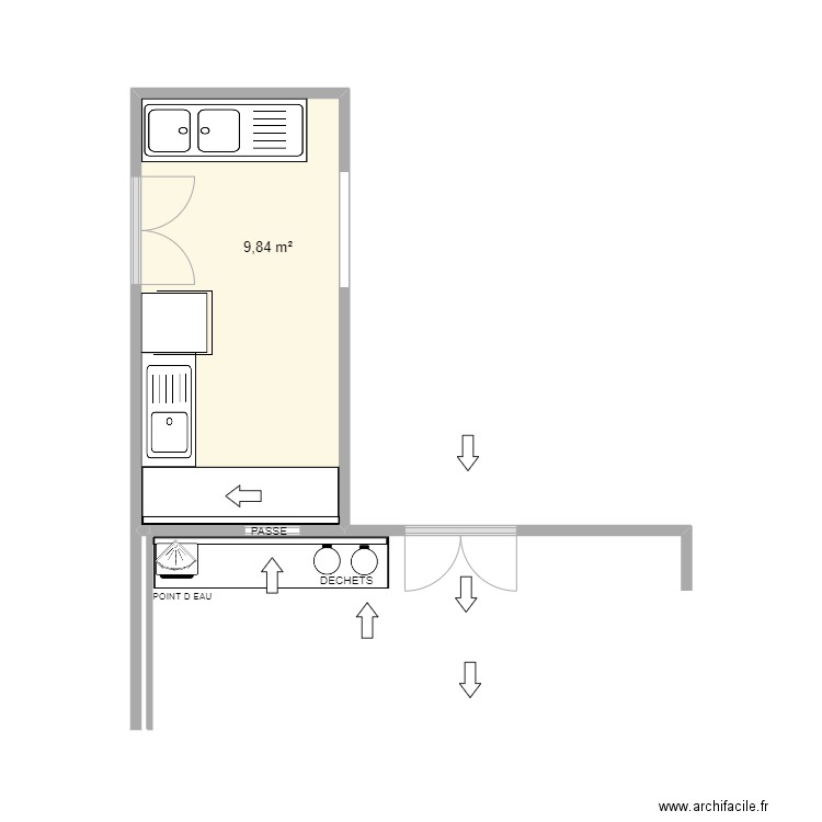 CENTRE JEAN POUZET. Plan de 1 pièce et 10 m2