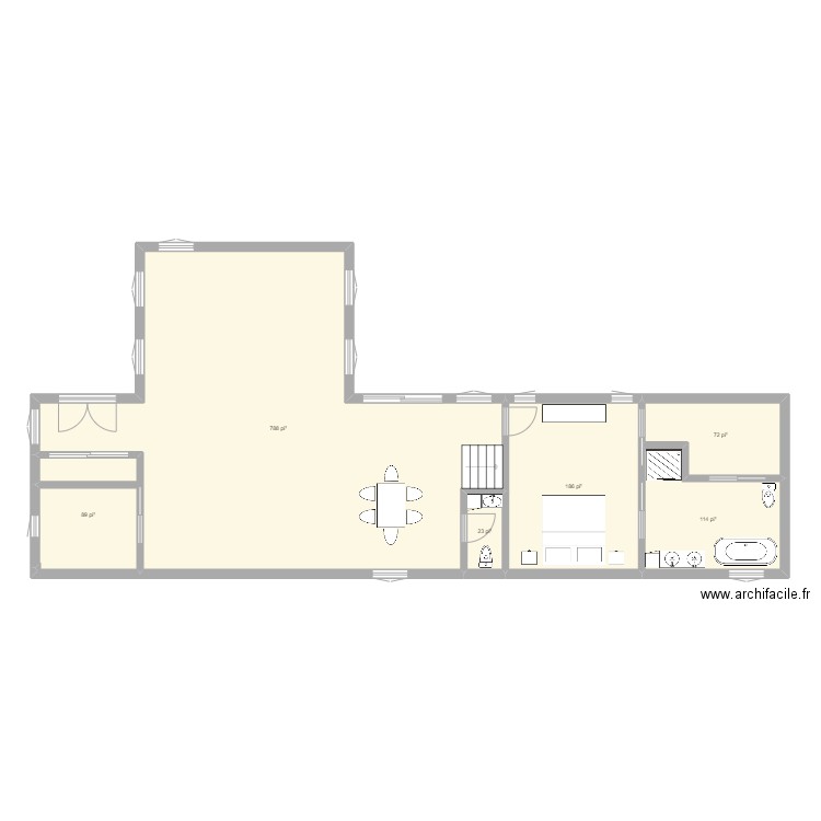 maison mobile. Plan de 6 pièces et 118 m2