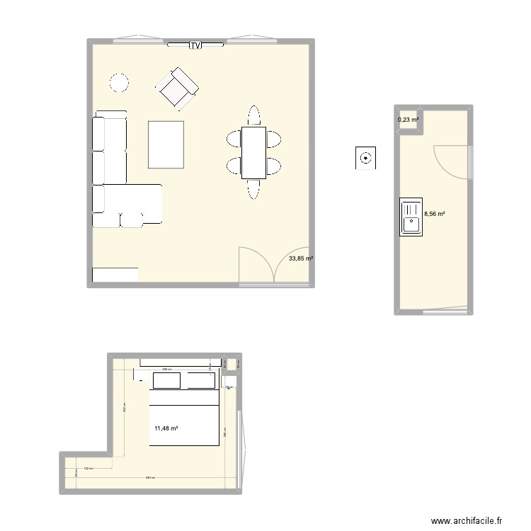 ST GERMAIN 1. Plan de 5 pièces et 54 m2