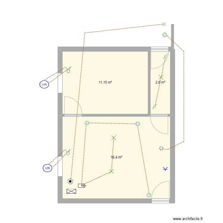 lassiaz. Plan de 3 pièces et 32 m2