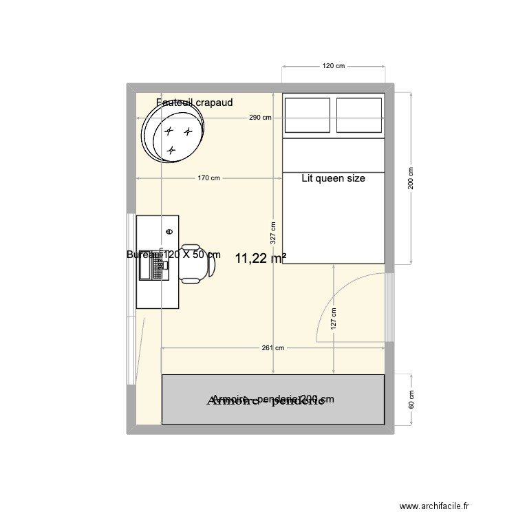 Ella-Maillard - Evo et LAlou. Plan de 1 pièce et 11 m2