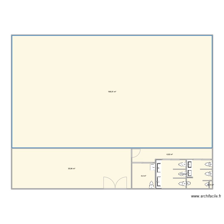 baño 1. Plan de 6 pièces et 228 m2