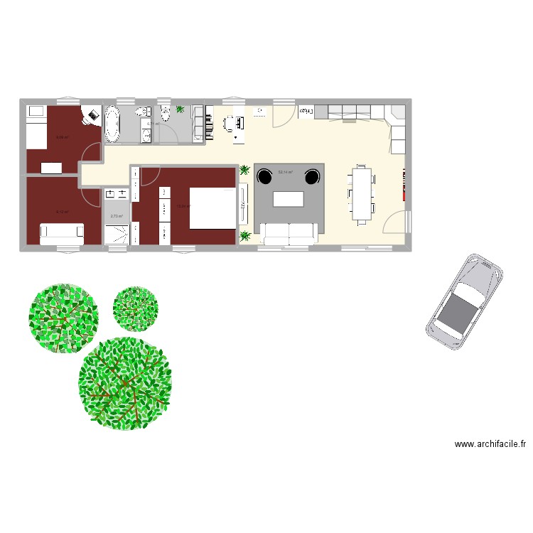 sonho1. Plan de 6 pièces et 95 m2