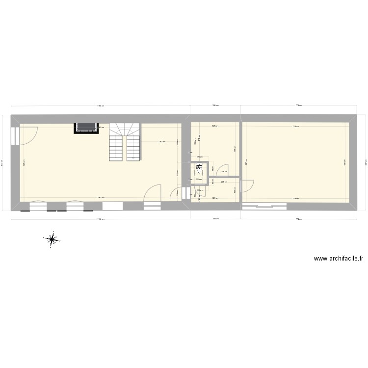 Keranfiol RDC vierge. Plan de 5 pièces et 113 m2