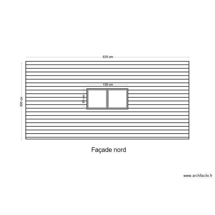 façade nord OB. Plan de 0 pièce et 0 m2